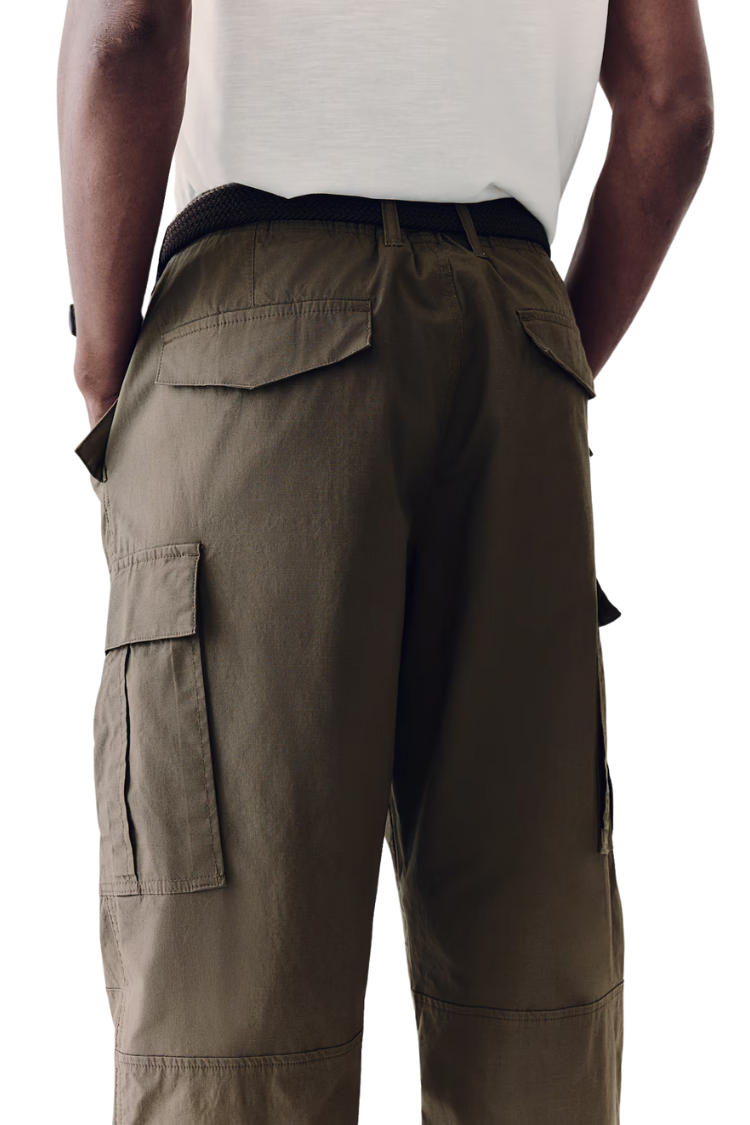 H_&M REGULAR FIT RIPSTOP TROUSERS