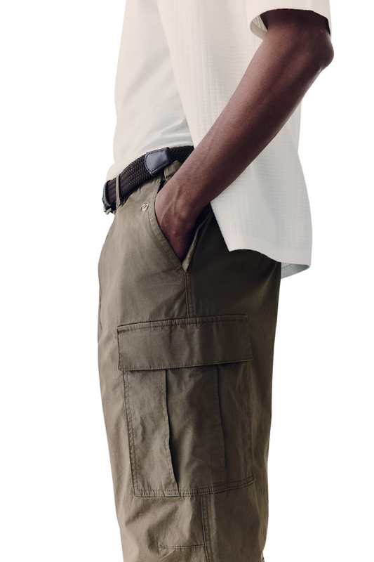 H_&M REGULAR FIT RIPSTOP TROUSERS